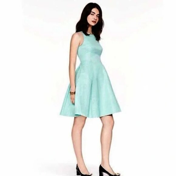 Kate Spade Dress Silk Teal Pockets Party Brunch Wedding Guest - Picture 2 of 10
